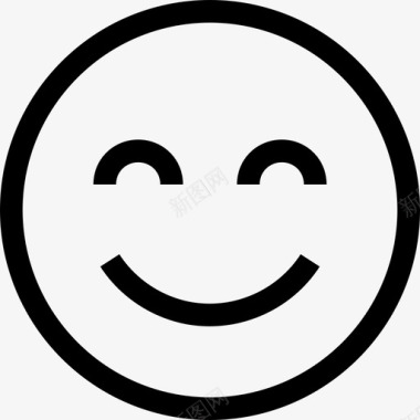 幸福表情符号集合线性图标图标