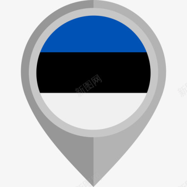 爱沙尼亚国旗圆形图标图标