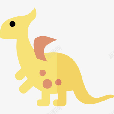 副龙恐龙套装扁平图标图标