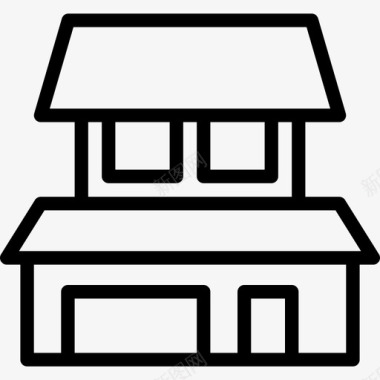 房屋建筑汇编线性图标图标