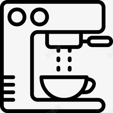 咖啡机咖啡店7线性图标图标