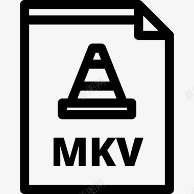 Mkv文件类型3线性图标图标