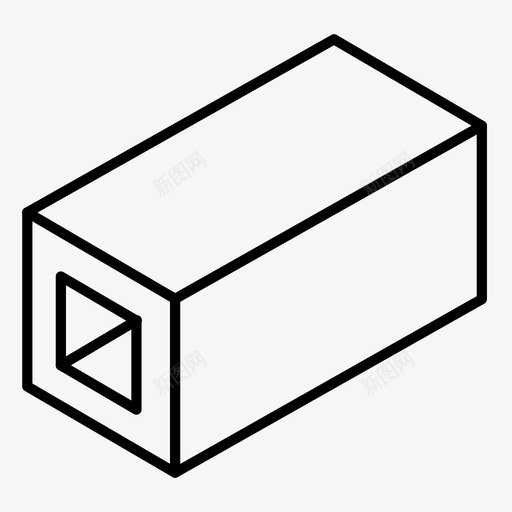 长方体三维块体图标svg_新图网 https://ixintu.com 三维 几何体 块体 形状 长方体