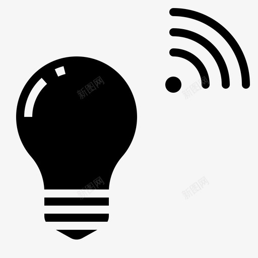 照明灯泡连接图标svg_新图网 https://ixintu.com wifi 灯泡 照明 设备连接牢固 连接