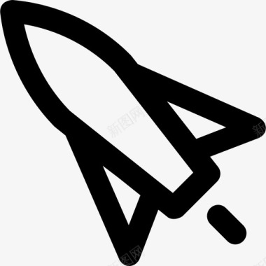 火箭飞船科学元素2粗体圆形图标图标