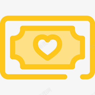 金钱慈善6黄色图标图标