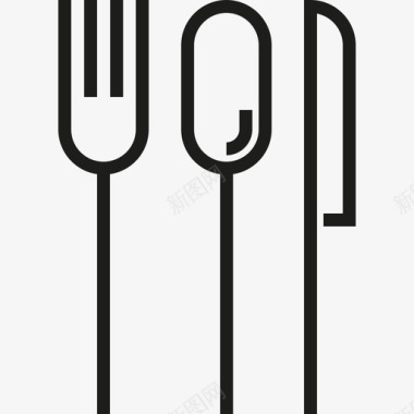 餐具酒店3线性图标图标
