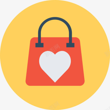 购物袋爱与浪漫2圆形图标图标