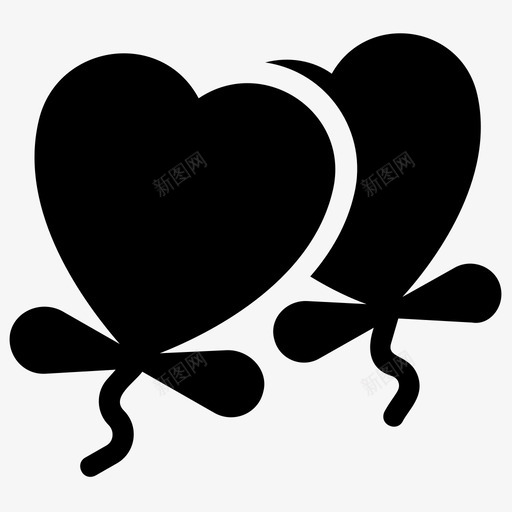 心形气球飞翔的心派对装饰图标svg_新图网 https://ixintu.com 婚礼装饰 心形字形图标 心形气球 情人节气球 派对装饰 飞翔的心
