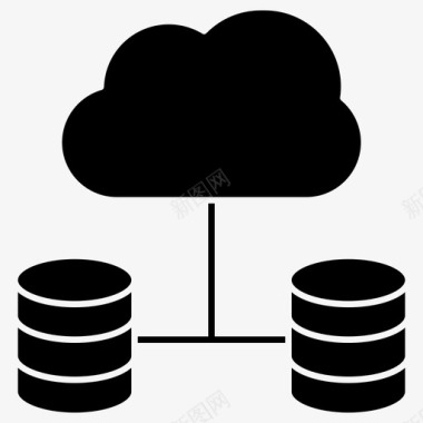 云计算数据库网络托管字形图标图标