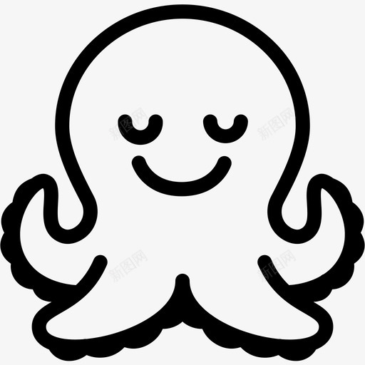 和平表情情绪图标svg_新图网 https://ixintu.com 和平 情绪 感觉 章鱼 章鱼表情线 表情