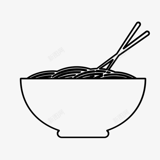 面条碗中餐图标svg_新图网 https://ixintu.com 中餐 碗 筷子 面条 食品 食品和饮料