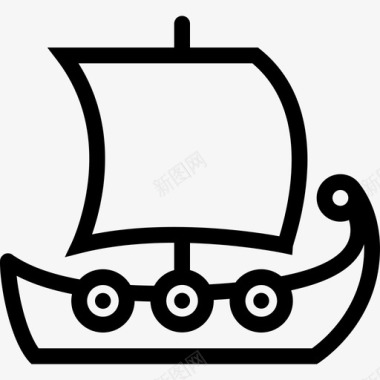 海盗船文化2直线型图标图标