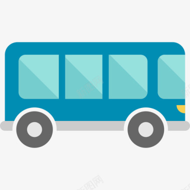 公共汽车交通图标集扁平图标