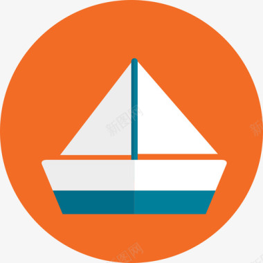 帆船运输夏季设置2图标图标