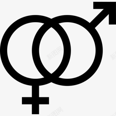 性别形状集合线性图标图标