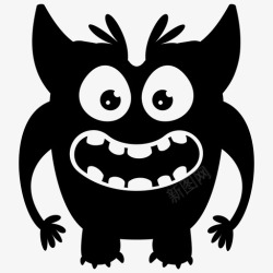 卡通人物愤怒的怪物可爱的怪物卡通人物图标高清图片