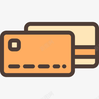 信用卡送货3线颜色图标图标