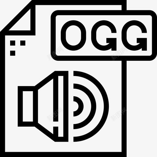 Ogg文件类型3线性图标svg_新图网 https://ixintu.com Ogg 文件类型3 线性