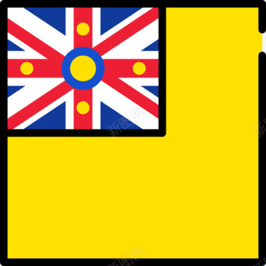 纽埃国旗收藏3方形图标图标