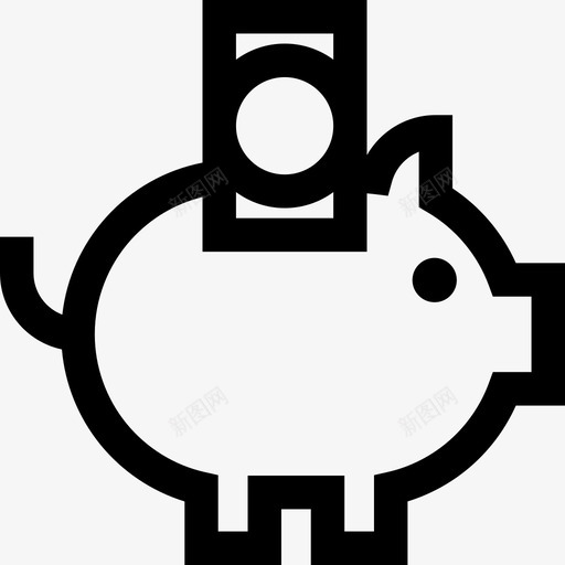 储蓄罐银行和金融7线性图标svg_新图网 https://ixintu.com 储蓄罐 线性 银行和金融7