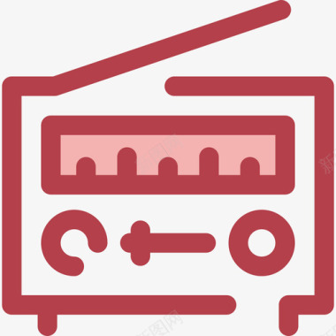 收音机电子14红色图标图标