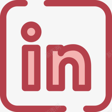 Linkedin社交网络4红色图标图标