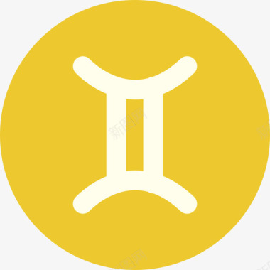 双子座黄道十二宫圆形平面图标图标