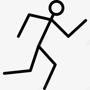 跑步者运动和游戏直线型图标图标