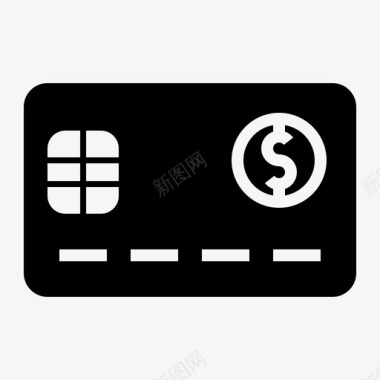 正面芯片信用卡美元卡支付图标图标
