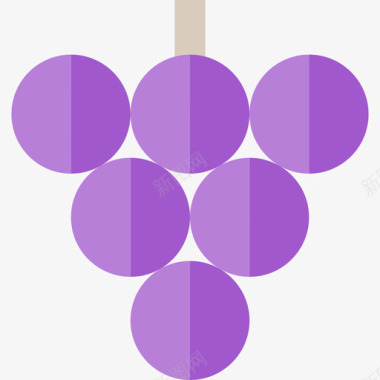 葡萄食品和餐厅套装扁平图标图标