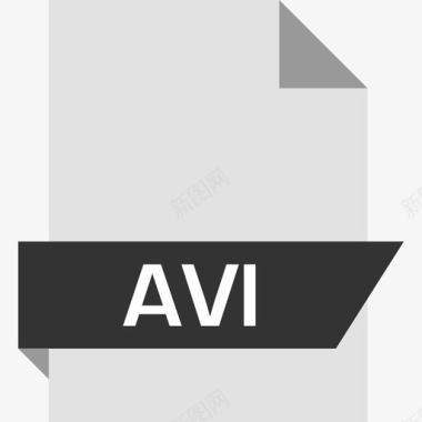 Avi文档文件扩展名平面图标图标