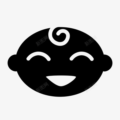 男婴微笑表情符号情绪图标svg_新图网 https://ixintu.com 婴儿字形 快乐 情绪 男婴微笑 表情符号