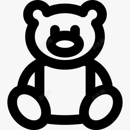 泰迪熊婴儿和玩具直线型图标svg_新图网 https://ixintu.com 婴儿和玩具 泰迪熊 直线型