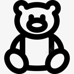 泰迪熊图标泰迪熊婴儿和玩具直线型图标高清图片