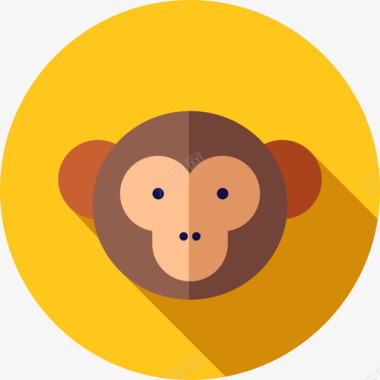 猴子动物3扁平图标图标