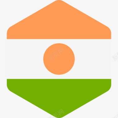 尼日尔国际国旗2六边形图标图标