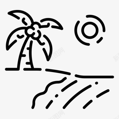 海滩椰子风景图标图标