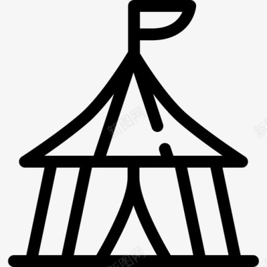 帐篷马戏团11直线图标图标