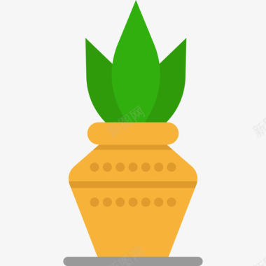 植物排灯节元素扁平图标图标