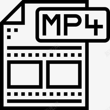 Mp4文件类型3线性图标图标