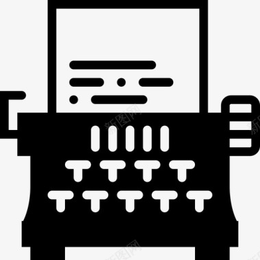 打字机技术套件填充图标图标