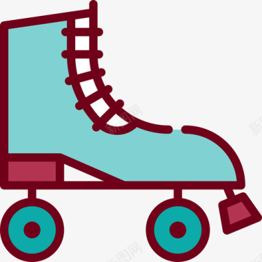 溜冰鞋玩具3线性颜色图标图标