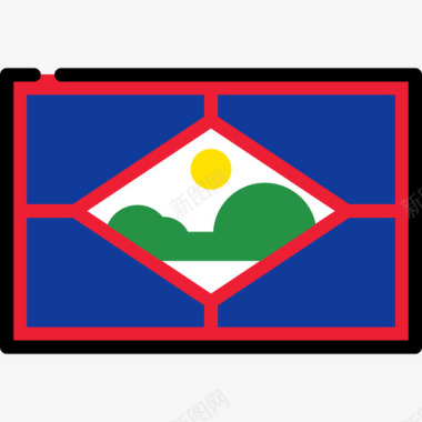圣尤斯特修斯旗帜系列矩形图标图标