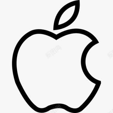 苹果社交品牌直线型图标图标