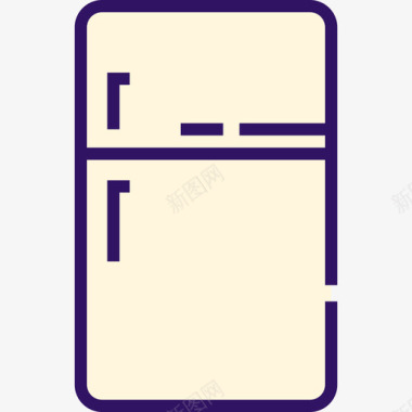 冰箱厨房6线性颜色图标图标