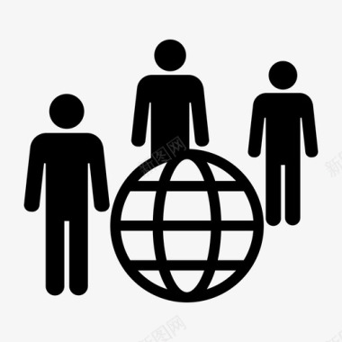 全球员工服务人力资源国际图标图标