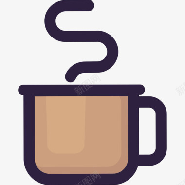 咖啡杯商务图标集颜色图标
