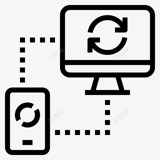 数据同步计算机连接图标svg_新图网 https://ixintu.com 数据同步 计算机 计算机网络001 设备 连接