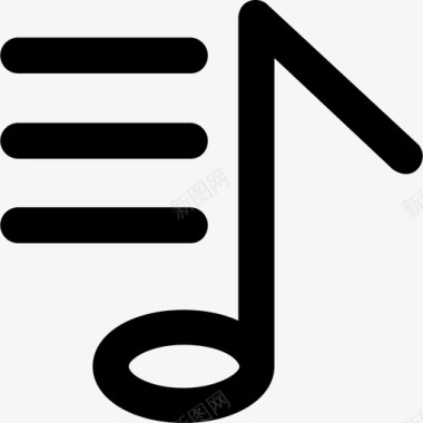 播放列表音乐图标集合粗体圆形图标